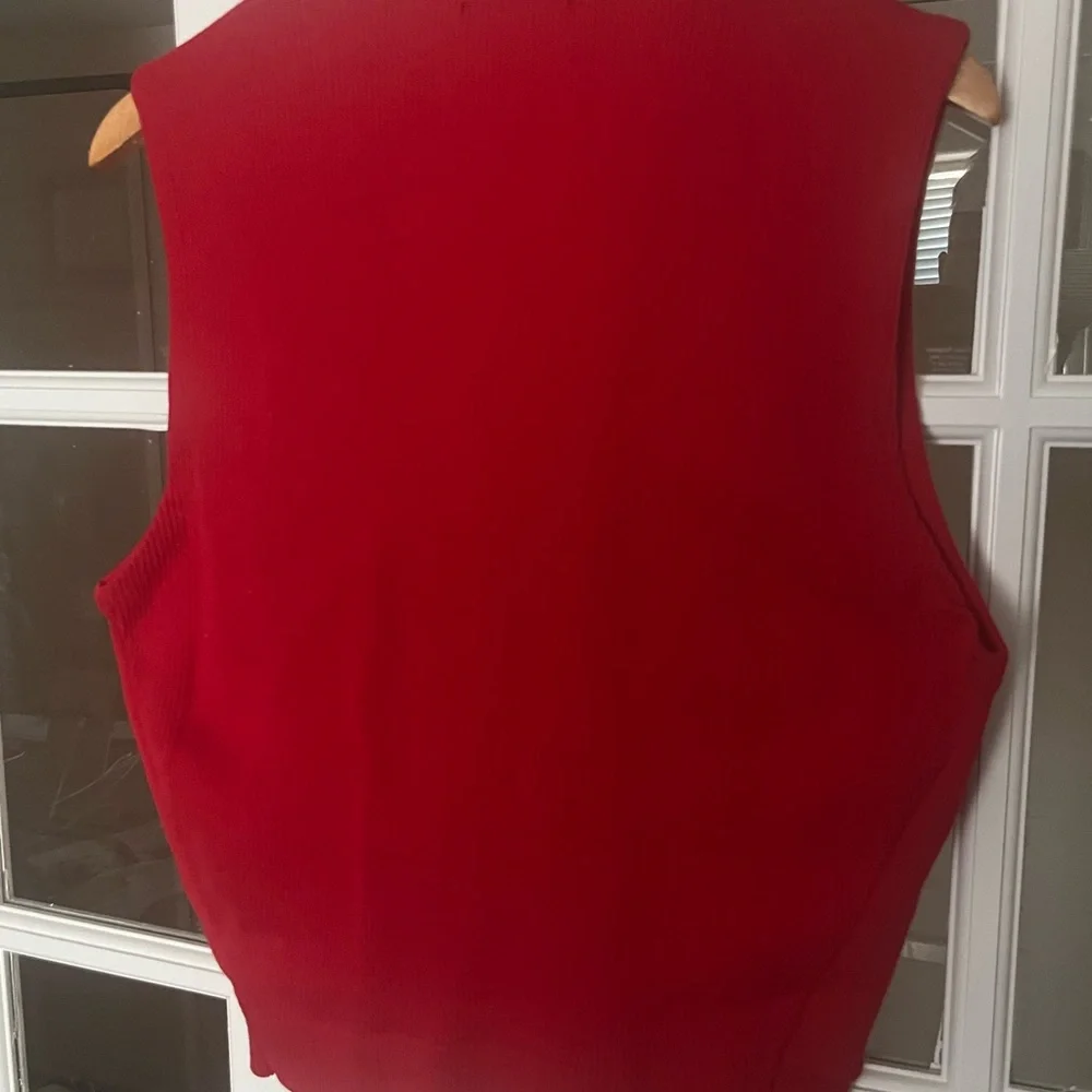 Vintage Puritans Womens Vest 100% Virgin Wool Red - Picture 6 of 8